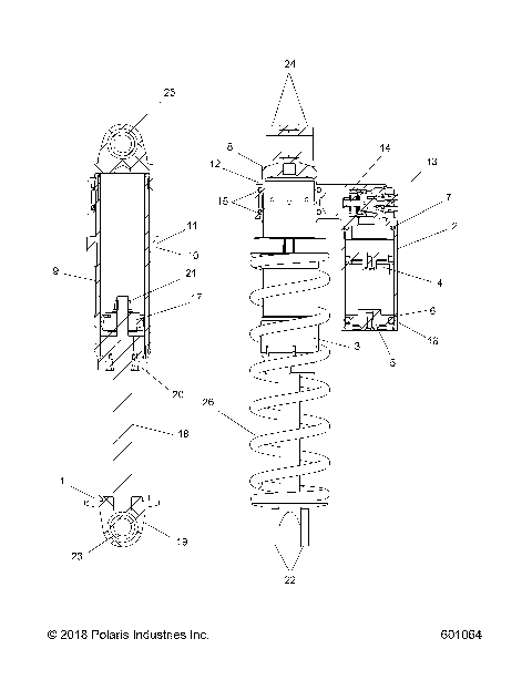 SUSPENSION, SHOCK, FRONT TRACK - S19MDX6JSA/JEA (600756)