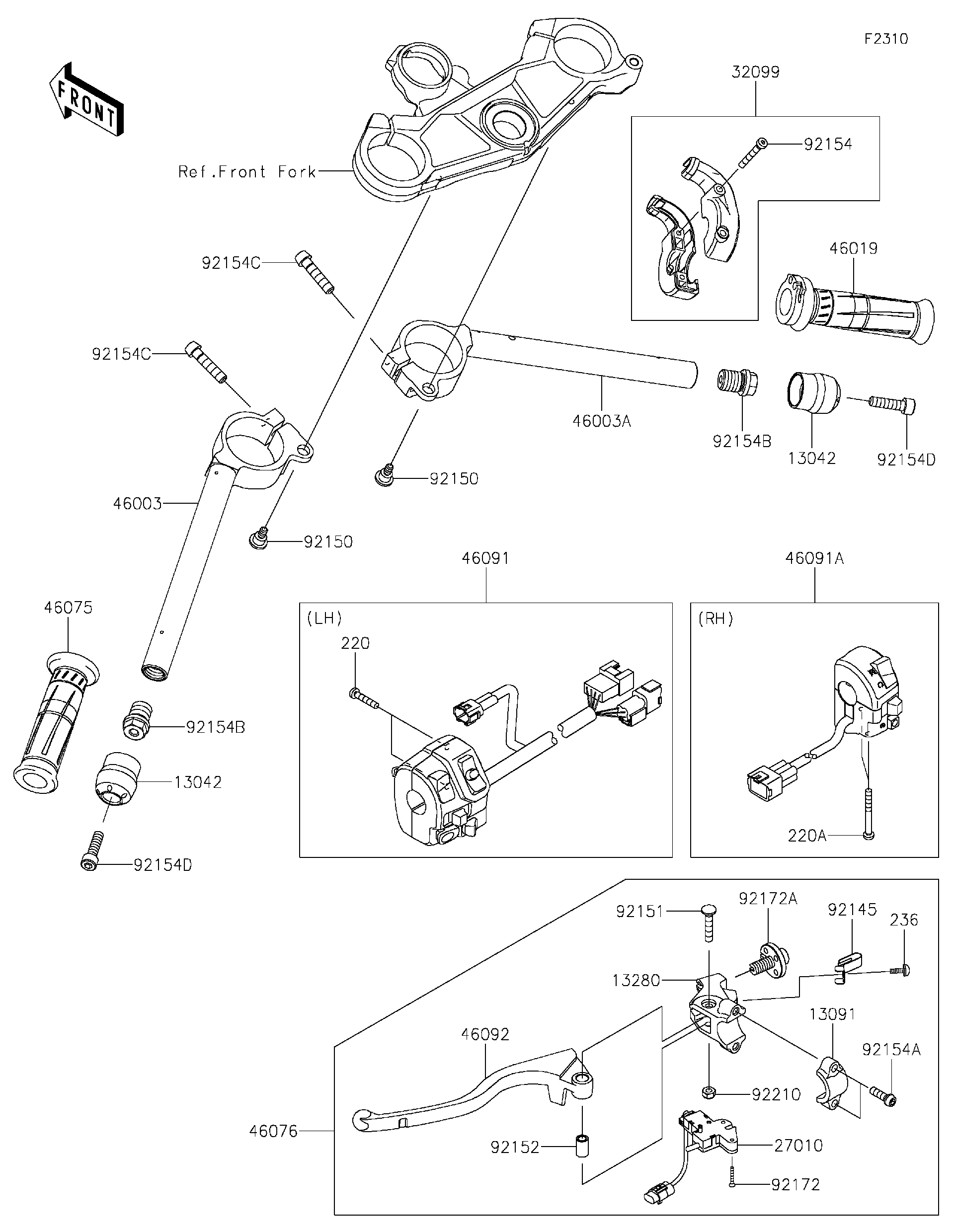 圖10 2019 Kawasaki NINJA ZX-10R KRT Handlebar Motorcycles Parts