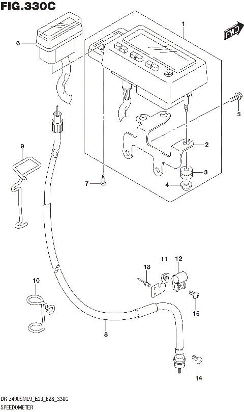 SPEEDOMETER (DR-Z400SML9 E33)