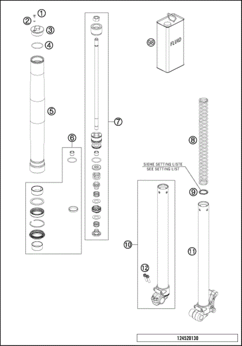 FRONT FORK DISASSEMBLED