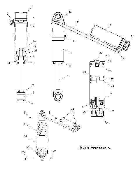 SUSPENSION, SHOCK, FRONT TRACK (7043412) - S10BF6KSL/KSA/KEA (49SNOWSHOCKFRONT7043412)