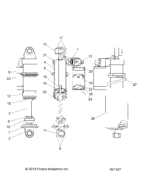 SUSPENSION, SHOCK, FRONT TRACK (7044878) - S21EDE6PS ALL OPTIONS (601457)