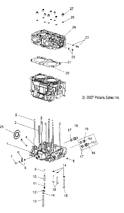 ENGINE, CYLINDER and CRANKCASE - S08PT7ES/EE/FS/FE (49SNOWCYLINDER08FSTTRG)