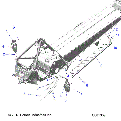 CHASSIS, CLUTCH GUARD, FOOTRESTS, AND RUNNING BOARDS - S20EHM8RS ALL OPTIONS (C601309)