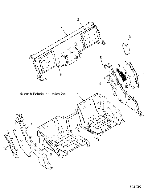 BODY, REAR CLOSEOFF AND FENDERS - R19RGE99F2/FF/SC2/SFF/PCF/PFF (702520)