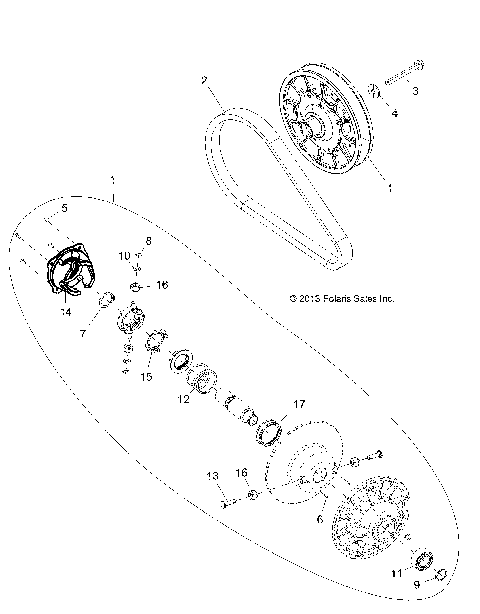 DRIVE TRAIN, SECONDARY CLUTCH - Z16VDE99FM/NM (49RGRCLUTCHDVN14RZR1000)