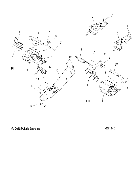 CHASSIS, CLUTCH GUARD and FOOTRESTS - S19CED5B ALL OPTIONS (600340)