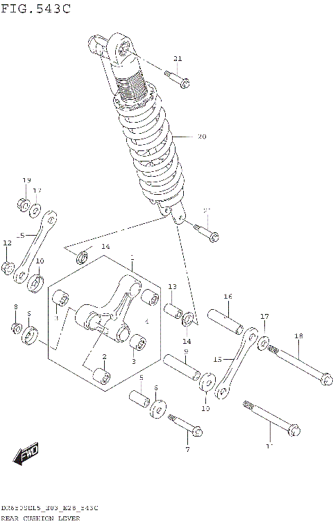 REAR CUSHION LEVER (DR650SEL5 E33)