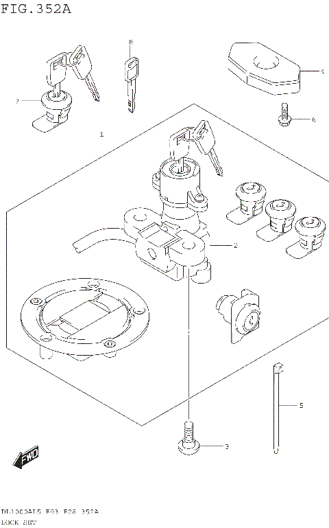 LOCK SET (FOR PANNIR CASE) (DL1000AL5 E03)
