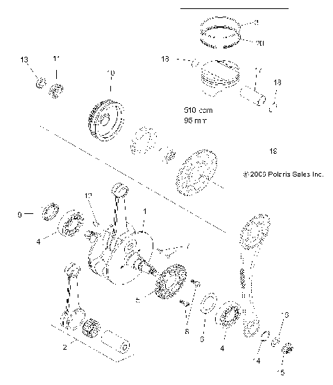 ENGINE, CRANKSHAFT and PISTON - A07GP52AA/AB (49ATVCRANKSHAFT07OUT525)