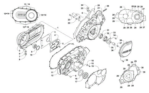 CLUTCH/V-BELT/MAGNETO COVER ASSEMBLY