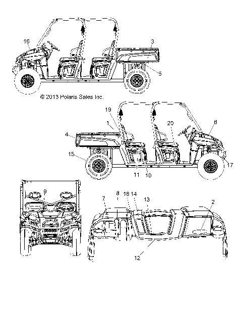 BODY, DECALS - R14WH90DG (49RGRDECAL14DCREW)