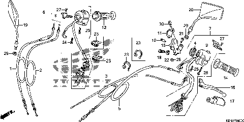 HANDLE LEVER@SWITCH@CABLE