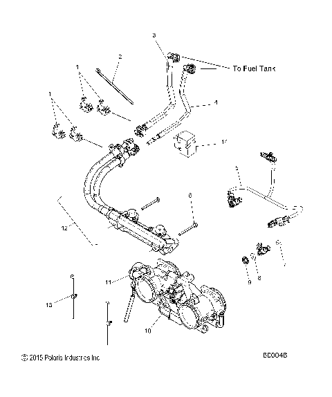 FUEL SYSTEM, RAIL, LINES and THROTTLE BODY - S16EN8/EY8 ALL OPTIONS (600046)