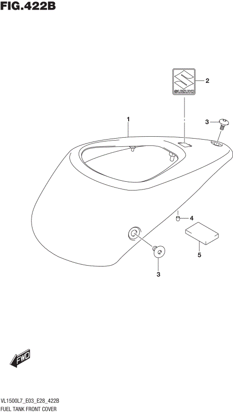 FUEL TANK FRONT COVER (VL1500BL7 E28)