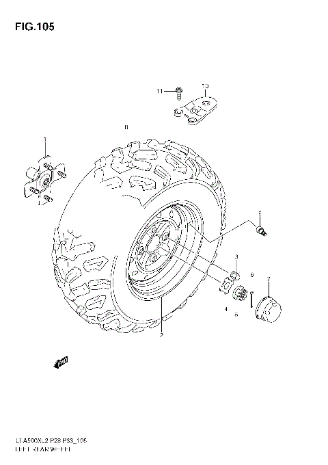 LEFT REAR WHEEL (LT-A500X E28)
