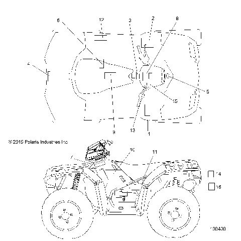 BODY, DECALS - A16SXS95CK/CG/T95C2 (100400)