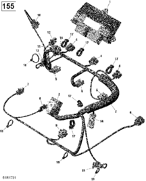10- Engine Harness And Electronic Module - 130-155 Model Without Suspension