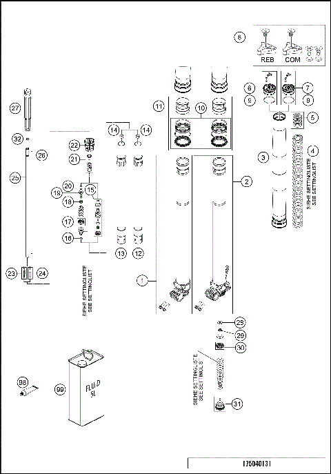 FRONT FORK DISASSEMBLED