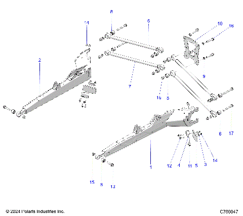 SUSPENSION, REAR TRAILING ARMS AND MOUNTING - Z25XPE92A/92B (C760047)