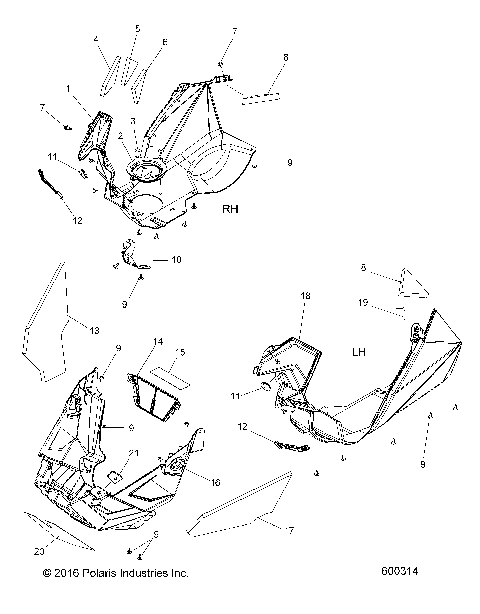 BODY, FENDERS AND NOSEPAN ASM. - S18EFK8P/EFM8P ALL OPTIONS (600314)