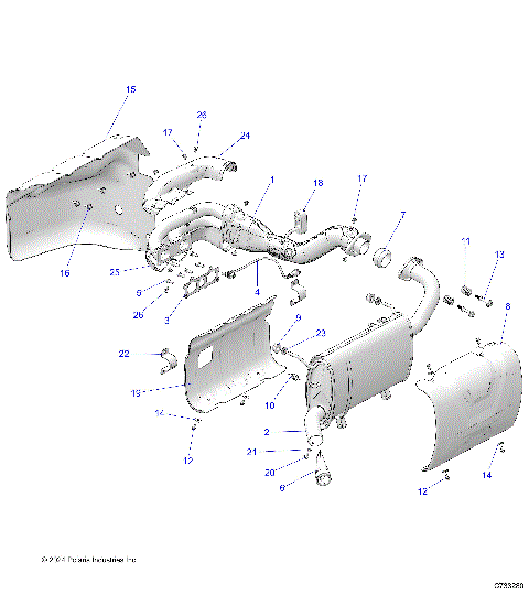 ENGINE, EXHAUST SYSTEM - R25RSB99AZ/BZ/AL (C733280)