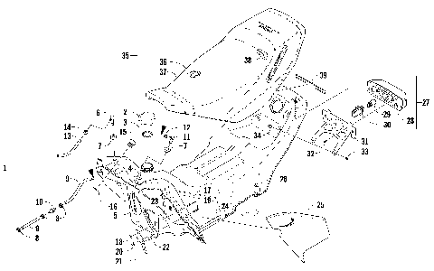 GAS TANK, SEAT, AND TAILLIGHT ASSEMBLY [88790]