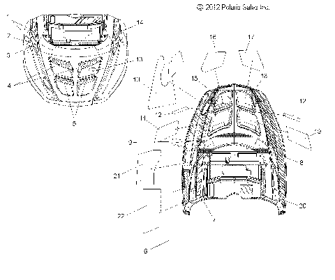 BODY, HOOD FOAM and FOIL - S15SU4BEL (49SNOWHOODSCFL13WIDELX)