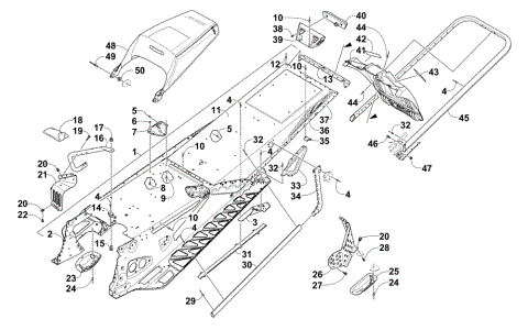 TUNNEL, REAR BUMPER, AND SNOWFLAP ASSEMBLY