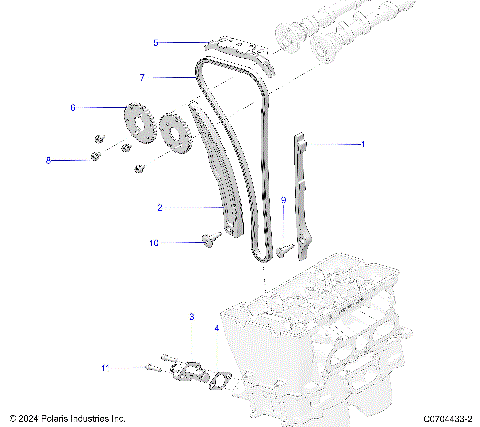 ENGINE, CAM CHAIN AND TENSIONER