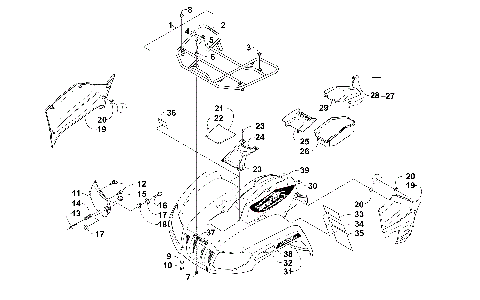 FRONT RACK, BODY PANEL, AND HEADLIGHT ASSEMBLIES [300536]