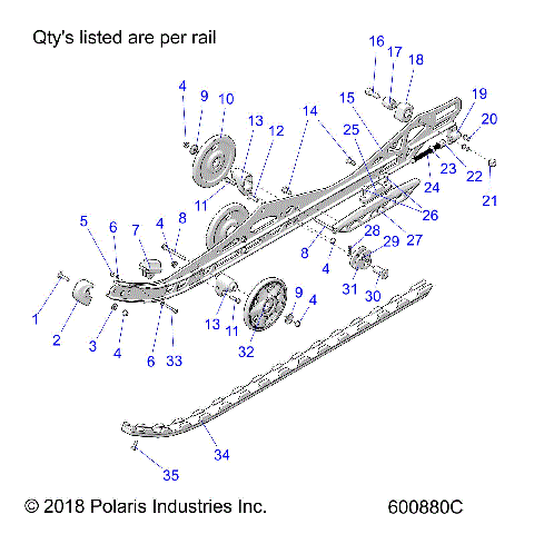 SUSPENSION, RAIL, LH/RH - S19EKP8PS/PSL (600880C)