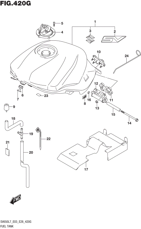 FUEL TANK (YKV)  (SV650AL7 E33)