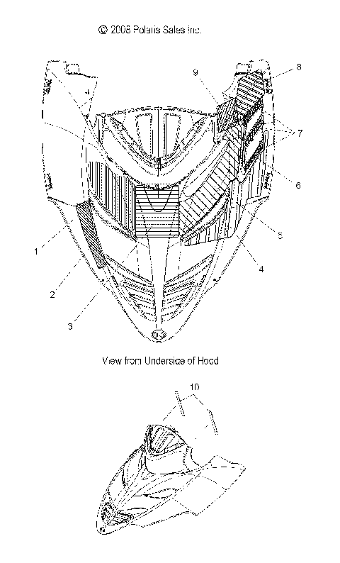 BODY, HOOD FOAM and FOIL - S12PP7FSL (49SNOWHOODSCFL10FSTTRG)
