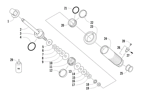 REAR SUSPENSION FRONT ARM SHOCK ABSORBER