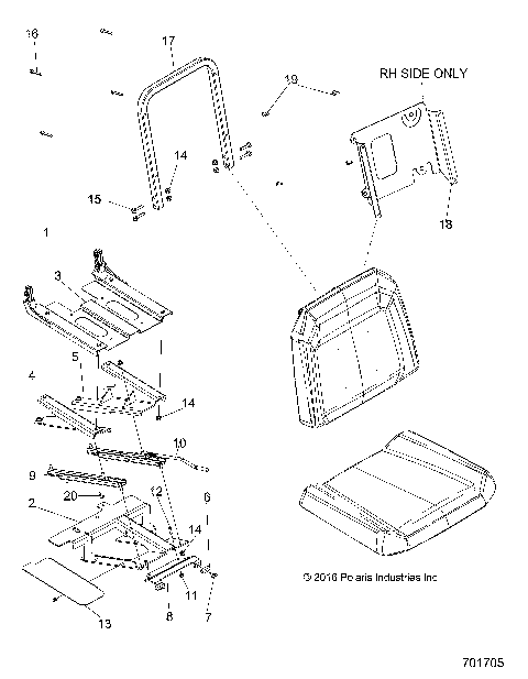 BODY, SLIDER DRIVERS SEAT - R17RMS57C1/CK/E1/EK/T57C1/E1 (701705)