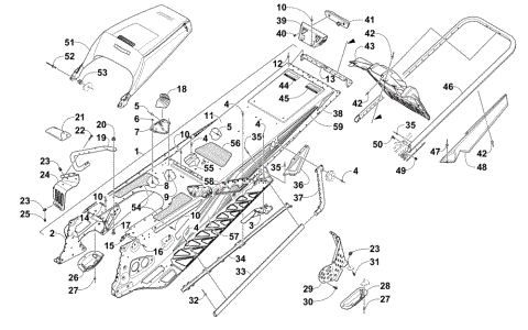 TUNNEL, REAR BUMPER, AND SNOWFLAP ASSEMBLY
