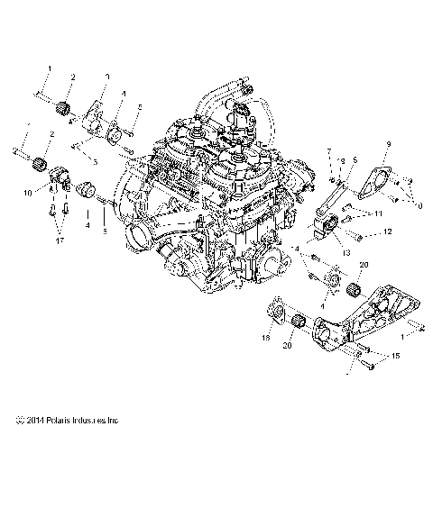 ENGINE, MOUNTING & SHORT BLOCK - S15DP8 ALL OPTIONS (49SNOWENGINEMOUNT158PROS)