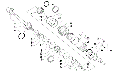REAR SUSPENSION FRONT ARM SHOCK ABSORBER