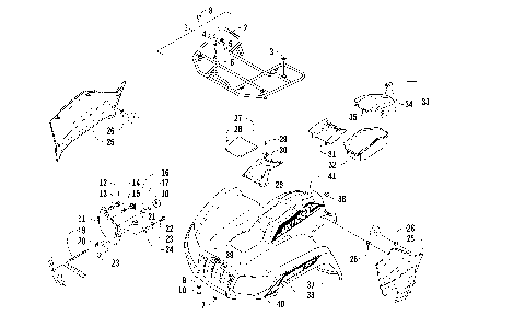 FRONT RACK, BODY PANEL, AND HEADLIGHT ASSEMBLIES [95909]