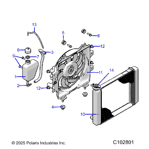 ENGINE, COOLING SYSTEM, RADIATOR, FAN & OVERFLOW BOTTLE - A25SKE57C1/CK/E1/EK (C102801)