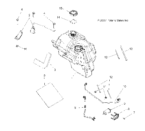 BODY, FUEL TANK ASM. (BUILT 12/02/07 and AFTER) - A08TN50EA (49ATVFUEL08SPTRG500QD)