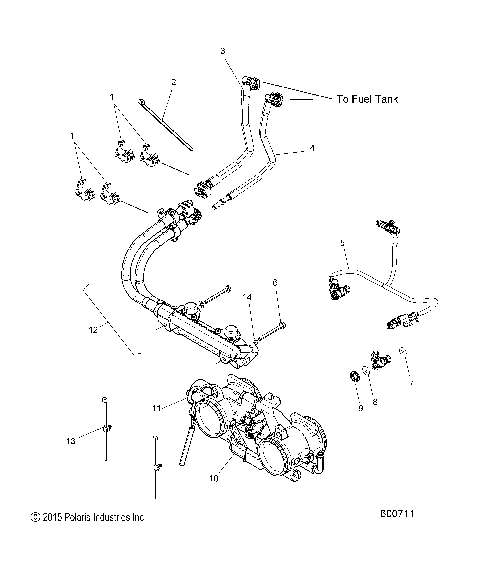 FUEL SYSTEM, RAIL, LINES and THROTTLE BODY - S18DDL8PS/PEM (600711)