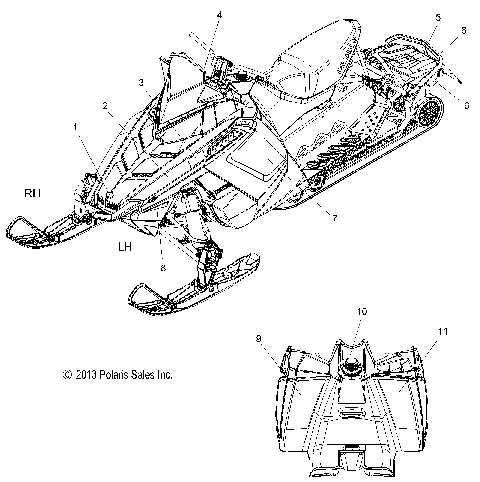 BODY, DECAL - S14BR8GSA/GSL (49SNOWDECAL14SB)