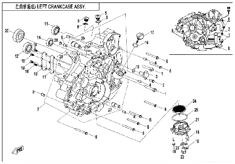 LEFT CRANKCASE ASSY.