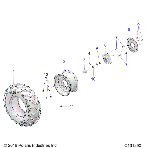 WHEELS, FRONT TIRE and BRAKE DISC - A20SEE57K1 (C101290)