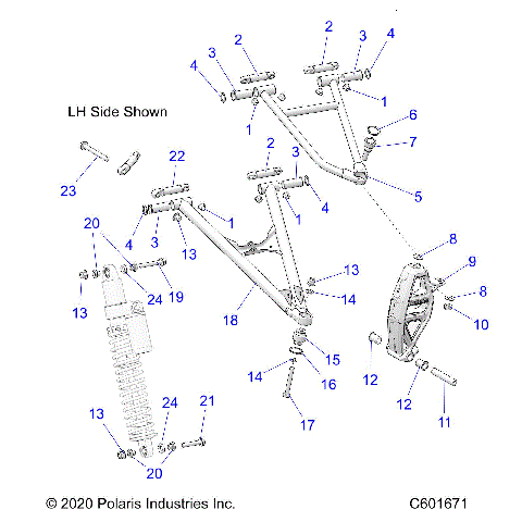 SUSPENSION, CONTROL ARMS and SPINDLE - S24TLC8RS/8RE (C601671)