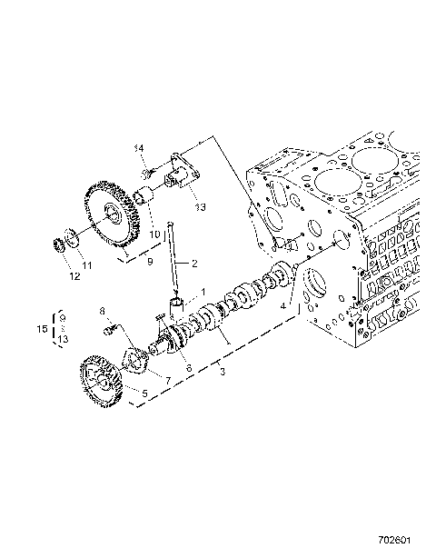 ENGINE, CAMSHAFT AND IDLE GEAR SHAFT - D26P4ED4D4 (702601)