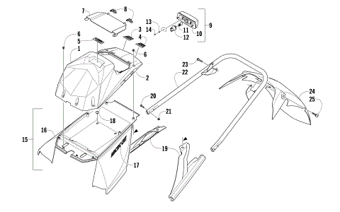 REAR BUMPER, STORAGE BOX, AND TAILLIGHT ASSEMBLY