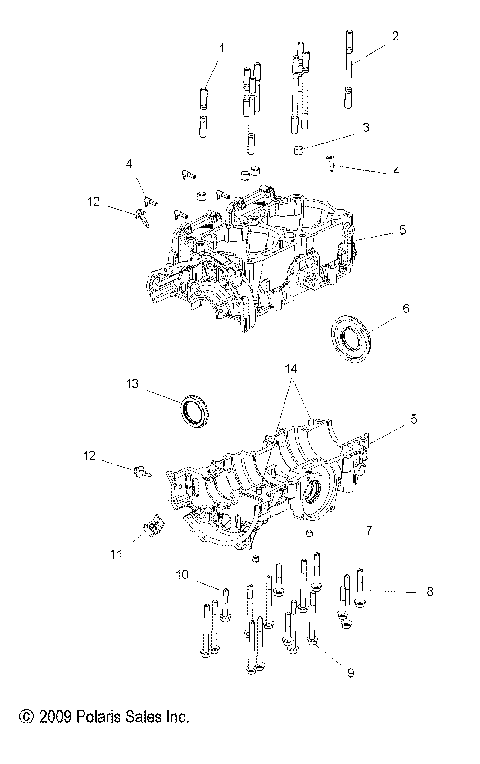 ENGINE, CRANKCASE - S12PT6HSL/HEL (49SNOWCRANKCASE10700RMK)